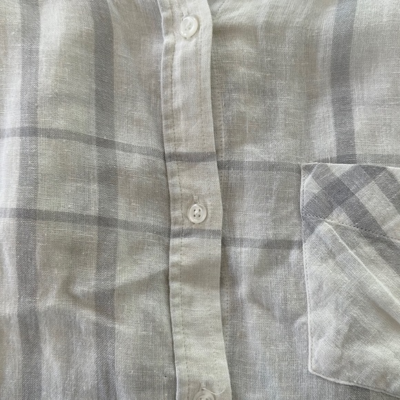 RAILS Hunter Plaid Linen Shirt in White - Picture 4 of 6
